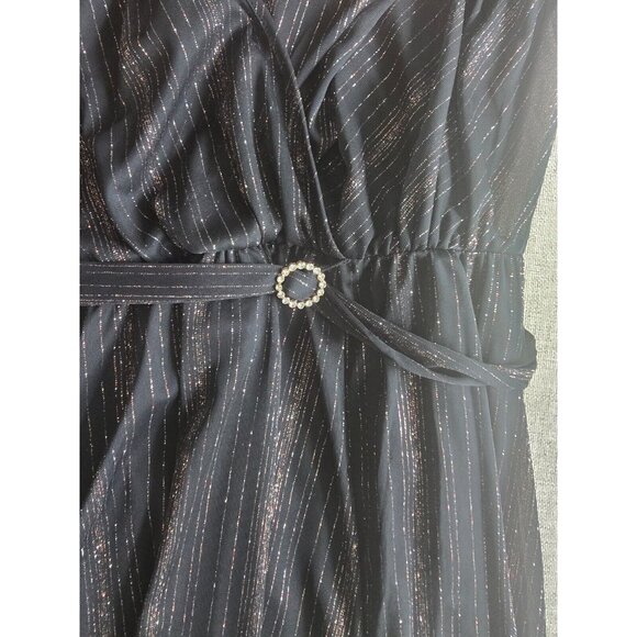 Alexa B Nites Sheer Sparkle Formal Maxi Dress Womens Size 18W - Picture 9 of 16